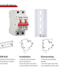 DC Miniature Circuit Breaker 2 Pole 1000V 32A Isolator For Your Solar PV Rig With Thermal Magnetic Trip, DIN Rail Mount MCB Disconnect Switch For Quick, Clean Power Distribution Overload And Short Circuit Protection. DIN rail mounting parts