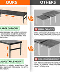 Comparison of Hella Adjustable And Stackable Kitchen Cabinet Organizer vs. other racks, highlighting adjustable height and large capacity.