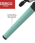 Close-up of comfort grip handle on Roam Spincast Reel And Telescopic Fishing Rod Combo With Extendable 18.5 Inch To 6 Foot Pole Seafoam.