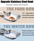 Upgrade Stainless Steel Bowl set featuring food bowl with 150° slope and deep water bowl design for pets.