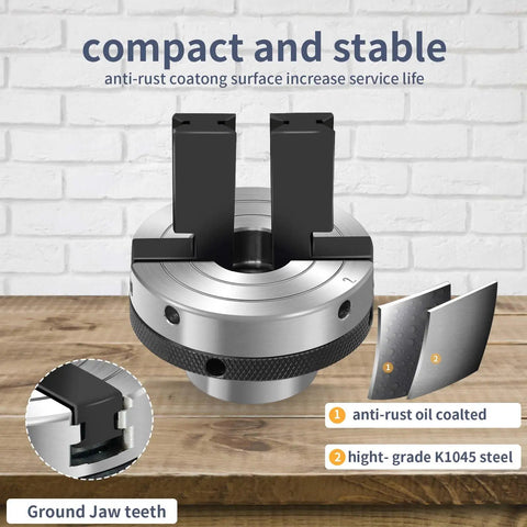 3-1/4 Inch Two Jaw Pen Drilling Lathe Chuck With Reversible Self Centering Jaws 1 Inch By 8 TPI Headstock Thread for woodturning