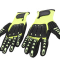 Heavy Duty Work Gloves With NBR Frosted Coating And Soft Knit Lining For Power Tools Anti Vibration Shield Grippy Dexterity Shock Proof Safety Gloves For Heavy Industry Use, pair front view