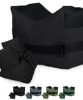 Range Ready Outdoor Shooting Rest Bags with front and rear support in black, made of durable water-resistant material.