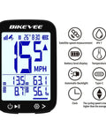 GPS Bike Computer With Auto Backlight For Road And Mountain Riding, displays speed, time, and distance features.