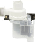 Refrigerator Drain Pump Replacement 137108000 Genuine Part, white, shown close-up in durable plastic material.