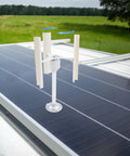 Vertical Axis Wind Turbine Kit 12V 40W with 3 phase permanent magnet motor and ABS blades on rooftop