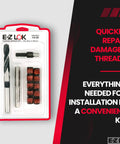 Heavy Duty Thread Repair Kit For Metal With 1/2-20 Carbon Steel Inserts And Installation Tools Quickly Repair Damaged Threads Thin Wall Inserts For Tapped Holes Durable And Easy To Use in packaging