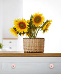 4 Pack Handcrafted Blush Ceramic Drawer Handles For Dresser And Kitchen Cabinets on white dresser under sunflowers