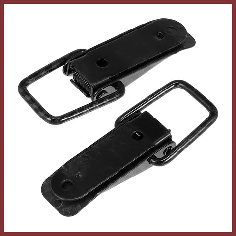 Universal Car Bumper Security Hook Clips Quick Release Hooks For Trunk And Fender Fasteners Carbon Fiber Pattern 105x33mm Set Of 2