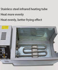 Massive Batch Electric Coffee Roaster Automatic Bean Roasting Machine For Nuts Peanuts And Grains Commercial Grade showing stainless steel heating tube.