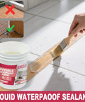 Heavy Duty Transparent Waterproof Sealant And Clear Invisible Liquid Coating for Roofs Walls, applied with a brush on tiles.