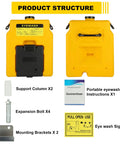 Portable Eyewash Station Emergency OSHA Approved Wall Mounted Eye Wash First Aid 14 Gallon Eye Irrigation Equipment with components