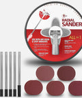 Components of 9 Inch Drywall Sander With 81 Inch Extension Pole Kit Aluminum Connector And 15 Sanding Discs In 80 100 120 180 240 Grits