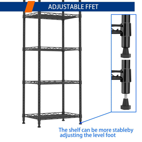 Heavy Duty Six Tier Wire Shelving Rack With Rust Proof Steel Coating Adjustable Storage Shelves For Kitchen Laundry Pantry Organization Rock Solid Frame Holds 600 Pounds No Sweat Assembly Black