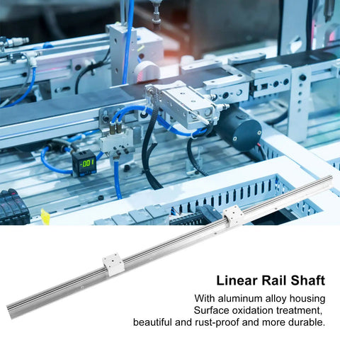Heavy Duty Metal Linear Guideway Rail Kit With Two Precision Sliding Blocks And Rust Resistant Aluminum Stand For Drop Dead Accurate Diy Cnc Router Projects installed in machinery setup.