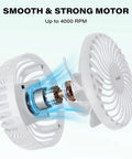 Rechargeable Magnetic Golf Cart Fan With 3 Speeds, Portable Battery Powered Cooling, Adjustable Tilt motor details
