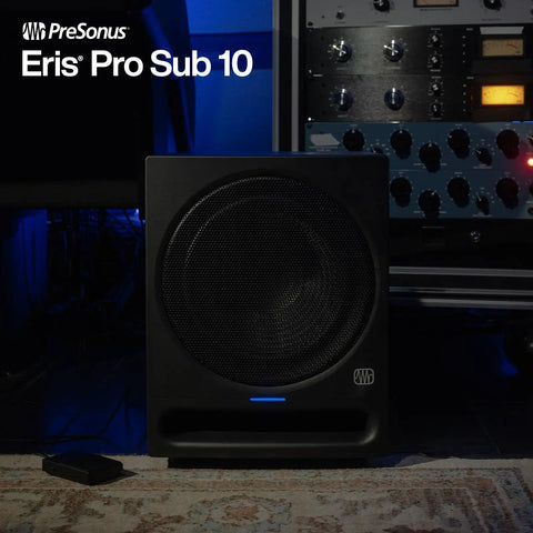 10 Inch Front Firing Studio Subwoofer, Active Sub With Glass Composite Driver, Front Port Bass Reflex Design in home studio setup
