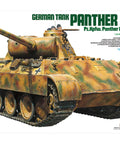 1:35 Scale Panzer Panther Ausf. D Military Vehicle Model Kit With Commander Torso And Crew Figures, Three Battle Markings, Dope Decals And Photo-Etch, Paints Not Included, Tools Not Included, Glue Not Included, Sd.Kfz.171 Build