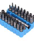 Top Pick For 33 Piece Security Screwdriver Bit Set With 1/4 Inch Hex Shank Featuring Torx Tr, Tri Wing, And Spanner Bits Made From Durable S2 Steel For All Your Gadget Repair Jobs. 33-piece S2 steel bit set in blue holder