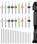 Killer 41 Piece Pin Vise Hand Drill Kit With 20 Micro Twist Bits And 20 Pcb Mini Bits For Tough Diy Crafts showing drill bits and handles.