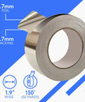Aluminum Foil Tape 2 Pack 1.9 In By 150 Ft 3.4 Mil Contractor Grade Foil Duct Tape For HVAC Heating Cooling Heat Moisture