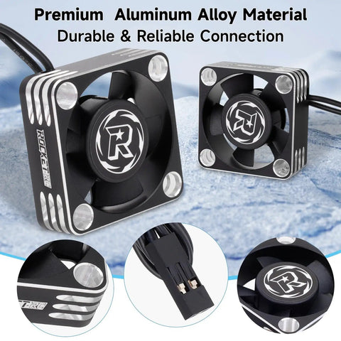 Two Pack 30mm RC Motor Heatsink with Cooling Fan for 1 8 1 10 1 12 Scale RC Cars Trucks Buggy Truggy 540 550 Motors ESC Cooling