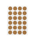 Top Shelf Self Adhesive Cork Bumper Pads 1/2 Inch in a 24 pack, round cork discs on a sheet for scratch protection.