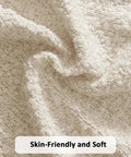 Close-up of soft boucle fabric, skin-friendly, ideal for Snug Twin Bed Frame With Ultra Soft Cloud Boucle Fabric And Cream Upholstered Headboard.