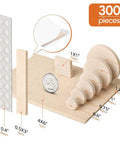 Beige Premium Furniture Felt Pads 300 Pack Self Adhesive Anti Scratch Floor Protectors with size variety shown next to coin