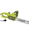 14-Inch 9-Amp Electric Chainsaw For Tree Limb Trimming And Pruning With Auto Oiler Low Kickback Safety Switch in green
