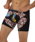 Printed Medium Long Underwear With Moisture Wicking And Quick Dry Breathable Ultra Stretchy 95 Percent Polyester Black