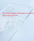 Top Shelf Premium Acrylic Christmas Snowman Router Template For No Sweat Diy Woodworking and Festive Holiday Lantern Build Out Featuring Clean Precision Routing Cutouts Measuring 5.5 By 8 Inches Wide, showing protective paper removal.