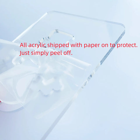 Top Shelf Premium Acrylic Christmas Snowman Router Template For No Sweat Diy Woodworking and Festive Holiday Lantern Build Out Featuring Clean Precision Routing Cutouts Measuring 5.5 By 8 Inches Wide, showing protective paper removal.
