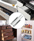 Soft Close Undermount Drawer Slides 18 Inch Concealed Full Extension Bottom Mounting 6 Pairs 100 Lb Capacity Quiet Kitchen Drawers Glide Durable Hardware For Drawers with inserted drawers in different furniture settings showing application and versatility