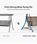 Comparison of Three Seat Deluxe Outdoor Porch Swing With Weather Resistant Steel Frame Heavy Duty Construction Adjustable Tilt Canopy Beige Side Storage Pockets And Smooth Rocking Motion Supports Up To 750 Pounds with another swing.