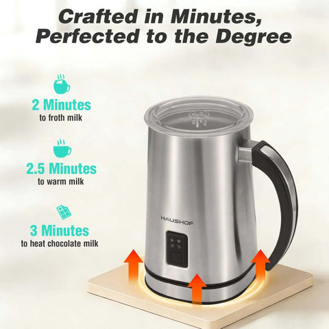 4 In 1 Milk Frother And Steamer For Home Barista-Grade Drinks, One-Touch Hot Or Cold Froth, Milk Warmer, And Hot Chocolate Maker