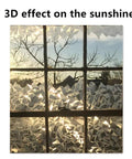 3D No Glue Window Privacy Film With Frosted Glass Look, Static Cling Installation For Bathroom, Office, Kitchen Or Door Decor, Heat Blocking And UV Blocking, Easy Peel And Stick, Size 17.7 By 78.7 Inches, displayed on a sunny window with a 3D effect