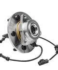 Pair Front Wheel Bearing Hubs Assembly For Dodge Ram 1500 2002-2005 With ABS 5-lug design, shown with ABS sensor cable.