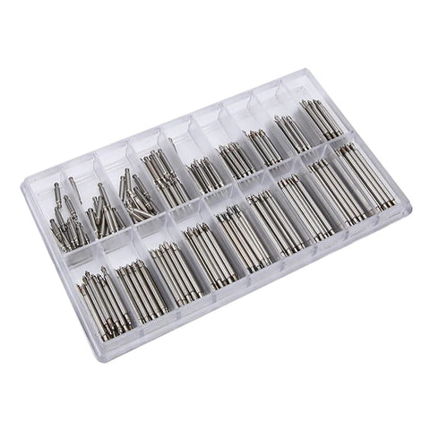 Pro Grade Gear 270 Pcs Watch Band Spring Pin Kit 0.8mm Stainless Steel Pins For 8mm To 25mm Straps in organized storage case