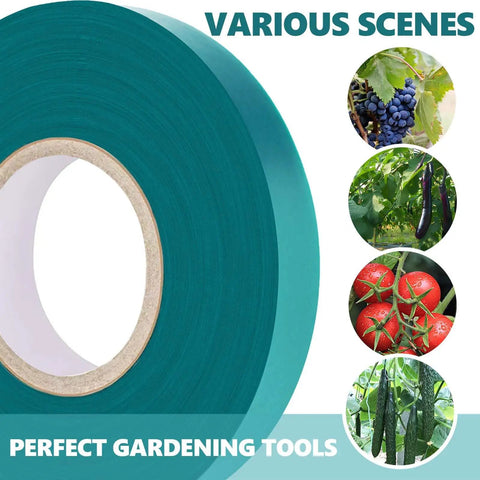 Two Pack 150 Ft Stretch Tie Tape Roll Half Inch Green Vinyl Garden Tie Tape For Plant Training And Staking Indoor Outdoor