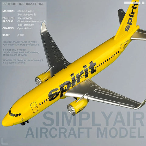Spirit 1 To 400 Scale Airplane Model Kit For Collectors And Display With Alloy Body And Plastic Base, Yellow Aircraft