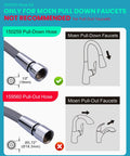 Diagram showing Heavy Duty Replacement Hose Kit Compatible With Moen Pull Down Kitchen Faucet Part 150259, detailing hose types.