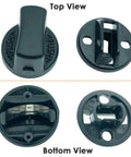 Top and bottom view of Keyless Ignition Switch Knob For Mitsubishi Lancer 2008 2017 And Outlander 2007 2013 Push Start Button Cap Replacement