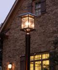 Aspen Solar Lamp Post Light Outdoor Waterproof Aluminum With Clear Rain Glass 3-Inch Fitter For Lamp Posts Or Pier Mount Warm White 2700K