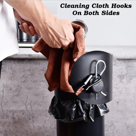 Smooth Commercial Espresso Knock Box With Detachable Vertical Grounds Catcher Bundle Includes Twenty Five Trash Liners Plus Wipe Rag For Truly Dead Simple Cleanup with cloth hooks.