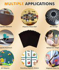 Multiple uses of Adhesive Magnetic Sheets 12 By 16 Inches, 20 Mil Thick, 12 Packs Flexible Magnetic Paper for crafts and fridge magnets