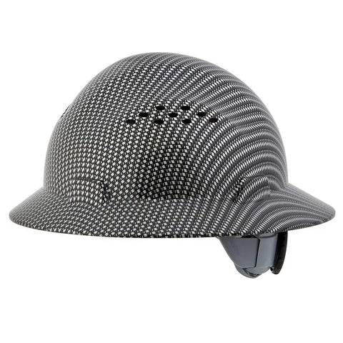 Blockhead Fiberglass Hard Hat With Full Brim For Construction Sun And Rain Protection ANSI Z89.1 OSHA Compliant on white