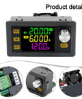 Beefy 120W Adjustable DC-DC Converter With LCD Display, Step Up/Down Power Regulator For CNC And Solar, showing digital screen and controls