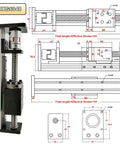 Beefy 42mm Wide CNC Slide Table With SFU1204 1605 1610 Linear Guides, Monorail XYZ Axis Ball Screw Slider For Precise CNC Motion And DIY Machining Projects For High Precision Metalworking, Woodworking, And Prototyping Applications. DXG6048 CAD diagram with installed ball screw slider