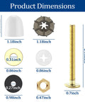 Product dimensions for Heavy Duty Toilet Floor Bolts And Metal Flange Kit With Caps Nuts And Washers Solid Two Pack.